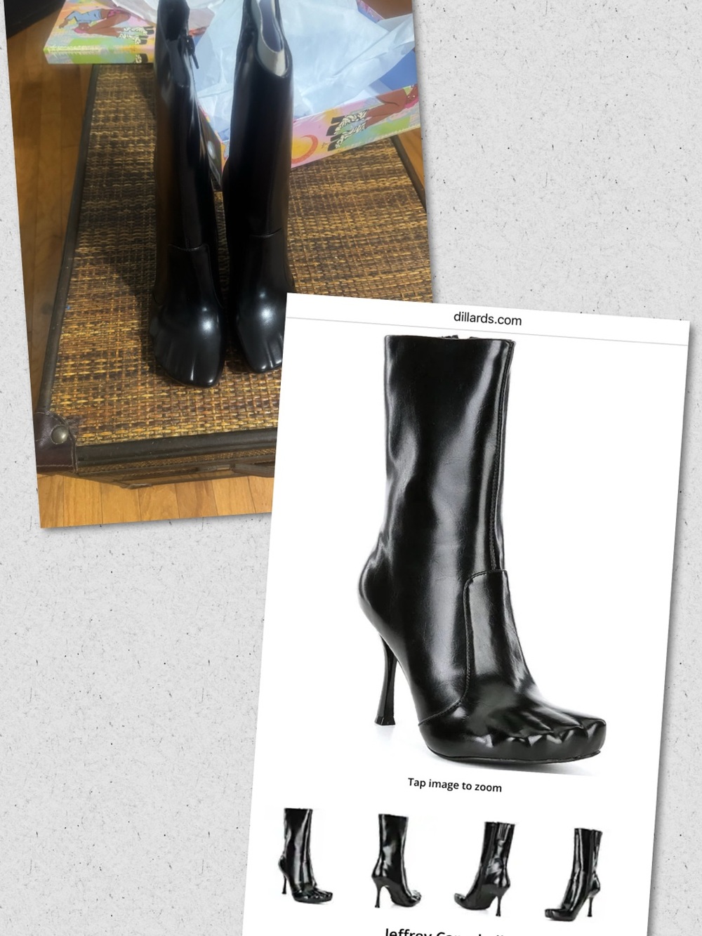Jeffrey Campbell Black Patent Mid-Calf Stiletto Boots